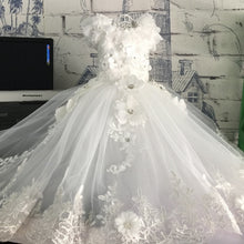 Load image into Gallery viewer, Pet Dog Dress Princess Wedding Trailing Dress For Small Dogs Stereoscopic Flowers Embroidery Puppy Clothes Lace Dress Poodle Pug