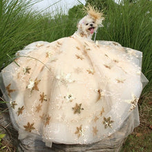 Load image into Gallery viewer, Pet Dog Dress Luxury Trailing Princess Wedding Dress For Small Dogs Golden Embroidery Puppy Clothes Lace Dress Chihuahua Poodle