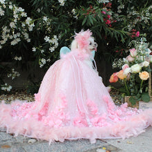 Load image into Gallery viewer, Pet Dog Dress Princess Trailing Wedding Dress For Small Dogs Handmade Feather Embroidery Puppy Clothes Lace Dress Chihuahua Pug