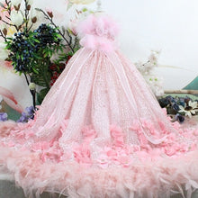 Load image into Gallery viewer, Pet Dog Dress Princess Trailing Wedding Dress For Small Dogs Handmade Feather Embroidery Puppy Clothes Lace Dress Chihuahua Pug