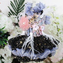 Load image into Gallery viewer, Pet Dog Dress Shining Handmade Embroidered Short Style Princess Wedding Tutu Dress For Small Dogs Lace Feather Clothes Chihuahua