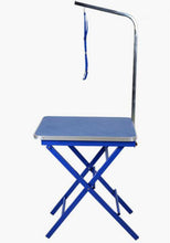 Load image into Gallery viewer, H 60*45cm Double X-Shape Professional Pet beauty table Dog Grooming Table Folding Grooming Desk With Hanging Rope Pink Blue