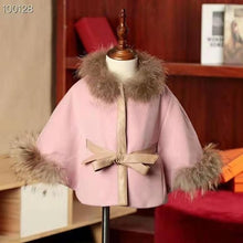 Load image into Gallery viewer, Hot Sale Cashmere Coat Children cloak With Natural Raccoon Dog Fur Jacket Modis Overcoat Kids Clothes Real Fur Coat Y1973