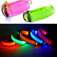 Load image into Gallery viewer, 100pcs/lot Nylon Pet LED Dog Collar Night Safety LED Flashing Glow LED Pet Supplies Dog Cat Collar LED Dog Collar Wholesale DHL
