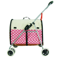 Load image into Gallery viewer, Light Portable Folding Pet Stroller Steel Pipe Dog Cat Outdoor 600D waterproof cloth Car Stroller with Separate bag bearing 8kg