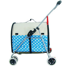 Load image into Gallery viewer, Light Portable Folding Pet Stroller Steel Pipe Dog Cat Outdoor 600D waterproof cloth Car Stroller with Separate bag bearing 8kg