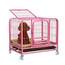 Load image into Gallery viewer, Cheap Foldable Pet Cat Cage Kennel pink Folding sturdy Metal Dog Crate with Door Best Quality Easy Install Universal wheel