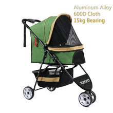 Load image into Gallery viewer, High-grade Pet Stroller Breathable Aluminum Alloy+600D Cloth Pet Stroller Quick-foldable 3 Wheel Dog Cat Seat Bag 15kgBearing