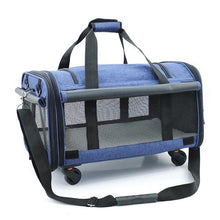 Load image into Gallery viewer, Breathable collapsible pet Cart portable pet bag out portable travel dog bag cat bag pet cage with universal wheel