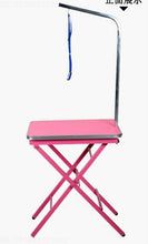Load image into Gallery viewer, 60*45cm Double X-Shape Professional Pet beauty table Dog Grooming Table Folding Grooming Desk With Hanging Rope Pink Blue