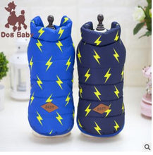 Load image into Gallery viewer, (5pc/lot) Pet Dog Cat Clothes Chihuahua Winter thickness lightning  hoody Coat Jacket Clothes for dogs roupas para cachorro DE09