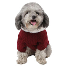 Load image into Gallery viewer, Pet dog clothes pet wool stitching hooded two-legged sweater autumn and winter sweater