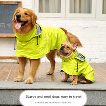 Load image into Gallery viewer, Dog Raincoat dog clothes Waterproof Nylon Golden-haired Raincoat Cloth High Collar Detachable Cap  for Dogs Cats