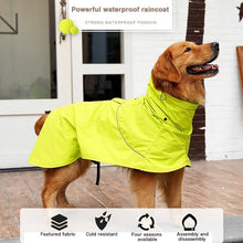 Load image into Gallery viewer, Dog Raincoat dog clothes Waterproof Nylon Golden-haired Raincoat Cloth High Collar Detachable Cap  for Dogs Cats