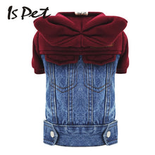 Load image into Gallery viewer, Pet Dog Cat Clothing Pet Clothes Teddy Schnauzer Winter Suit Cotton Jeans Jacket Anti-stati Cat Dog Hoodie  Dog Clothes