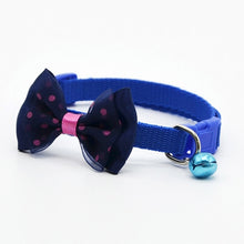 Load image into Gallery viewer, 560pcs/lot Adjustable Polyester Dog Collar Cute Pet Cat Collar with Bowknot Bell Pendant Necklace Collar for Small Dog and Cat