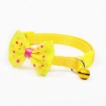 Load image into Gallery viewer, 560pcs/lot Adjustable Polyester Dog Collar Cute Pet Cat Collar with Bowknot Bell Pendant Necklace Collar for Small Dog and Cat