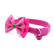 Load image into Gallery viewer, 560pcs/lot Adjustable Polyester Dog Collar Cute Pet Cat Collar with Bowknot Bell Pendant Necklace Collar for Small Dog and Cat