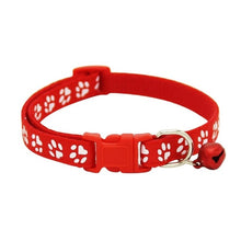Load image into Gallery viewer, Pet Collar Dog Cat pet Accessories Footprint Safety Adjustable Nylon Leash Collars with Bell Pet Accessories