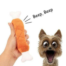 Load image into Gallery viewer, Cute Pet Dog Cat Toys Double Bone Chicken Leg Plush Toy Pet Chew Squeak Sound Toy