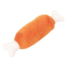 Load image into Gallery viewer, Cute Pet Dog Cat Toys Double Bone Chicken Leg Plush Toy Pet Chew Squeak Sound Toy