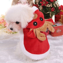 Load image into Gallery viewer, Dog Clothes Winter Warm Dog Christmas Elk Cloak Cosplay Costume Winter Cotton Hooded Poncho Coat Warm Xmas Clothes