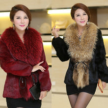 Load image into Gallery viewer, S-6XL Fashion Women's Faux Coat Autumn and Winter Clothes Medium long Overcoat Imitation Rabbit Fur Coat Women Winter Clothing