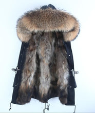 Load image into Gallery viewer, Popular Men Causal Parkas Winter Racoon Dog Fur Lining Warm Clothing Male Short Fur Parkas Racoon Dog Fur Hood Jacket Real Fur