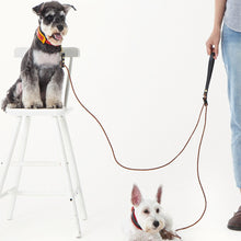 Load image into Gallery viewer, New Handmade Dog Double Leash 2 Two Dogs  walking running Leather Traction Rope for Small Dogs Pets  Puppy Double Leash