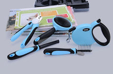 Load image into Gallery viewer, Pet Dog Chain Harness Leash Set Dematting Comb Nail Clipper Retractable Kit 5 Pieces a Set 3M Leash Grooming Tools Set for Pets