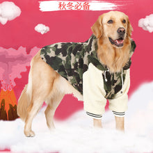 Load image into Gallery viewer, Winter warm fleece Big large dog coat jacket camouflage dog puppy hoodie pajamas clothing golden retriever pitbull dog clothes