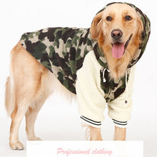 Load image into Gallery viewer, Winter warm fleece Big large dog coat jacket camouflage dog puppy hoodie pajamas clothing golden retriever pitbull dog clothes