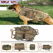 Load image into Gallery viewer, 2017 Outdoor Protection Army Tactical Dog Vests Military Dog Clothes Load Bearing Harness SWAT Dog Training rescue Molle Vest