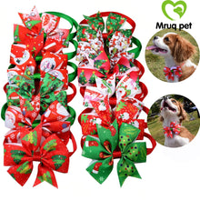 Load image into Gallery viewer, 200pcs/Lots Christmas Cat Dog Bow Ties Adjustable Pet Puppy Dog Bowties Dog Collar Dog Neck ties Wholesale Pet Supplies