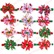 Load image into Gallery viewer, 200pcs/Lots Christmas Cat Dog Bow Ties Adjustable Pet Puppy Dog Bowties Dog Collar Dog Neck ties Wholesale Pet Supplies