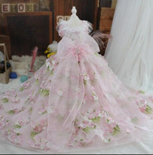 Load image into Gallery viewer, OnnPnnQ Pet Dog Dress Princess Party Pink Lace Tutu Dresses Trailing Wedding Dresses Printed Luxury Dog Clothes Chihuahua Poodle