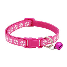 Load image into Gallery viewer, Pet Collar Dog Cat pet Accessories Footprint Safety Adjustable Nylon Leash Collars with Bell Pet Accessories