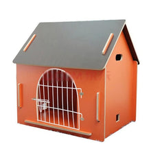 Load image into Gallery viewer, 10mm thick wooden doghouse pet house no smell waterproof non-deformable outdoor pet nest dog kennel with breathablewindow door
