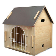 Load image into Gallery viewer, 10mm thick wooden doghouse pet house no smell waterproof non-deformable outdoor pet nest dog kennel with breathablewindow door