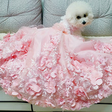 Load image into Gallery viewer, Pet Dog Dress Princess Luxury Trailing Wedding Dress For Small Dogs Handmade Flowers Embroidery Lace Puppy Clothes Skirt Poodle