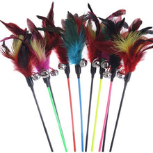 Load image into Gallery viewer, 100 Pcs/Set Colorful Feather Pet Dog Toys Lovely Bells Training Funny Cat Dogs Toys for Small Dogs Interactive Puppy Kitten Toy